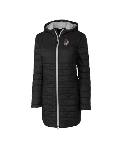 Cutter & Buck Women's Black Georgia Bulldogs Rainier Primaloft Eco Hooded Long Coat In Black