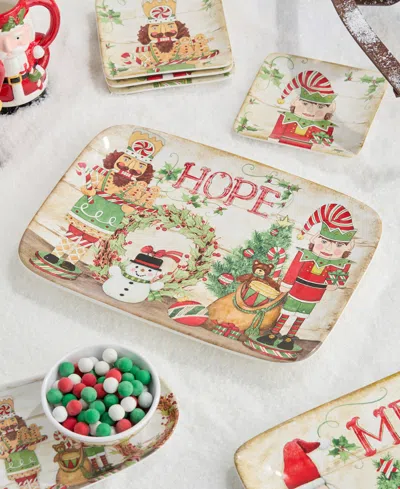 Certified International Nutcracker Parade Rectangular Platter In Neutral