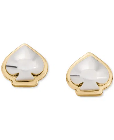 Kate Spade Two-tone Sculpted Spade Mini Stud Earrings In Gold