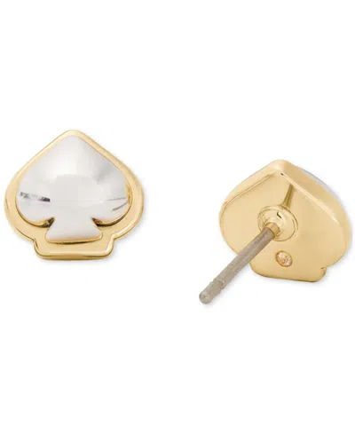 Kate Spade Two-tone Sculpted Spade Mini Stud Earrings In Gold