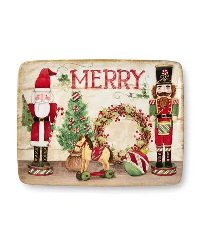 Certified International Nutcracker Parade Ceramic Serving Platter In Multi