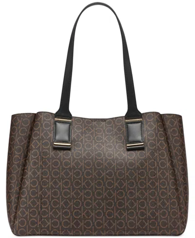 Calvin Klein Jett Signature Tote Bag In Brown