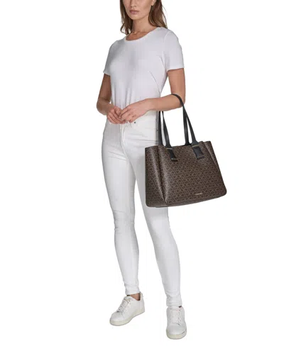 Calvin Klein Jett Signature Tote Bag In Brown