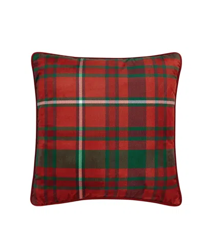 Truly Soft Red Plaid Decorative Pillow, 18" X 18" In Red
