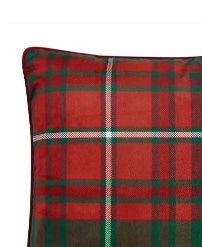 Truly Soft Red Plaid Decorative Pillow, 18" X 18" In Red