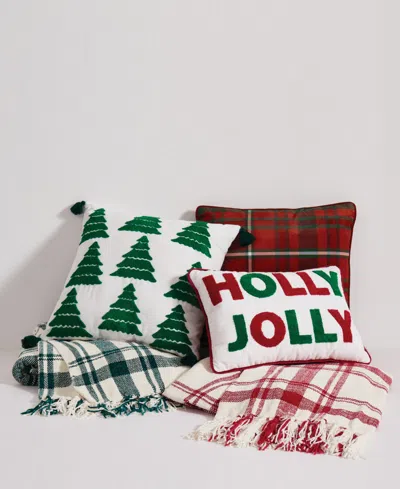 Truly Soft Red Plaid Decorative Pillow, 18" X 18" In Red