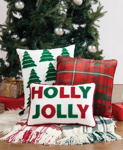 Truly Soft Red Plaid Decorative Pillow, 18" X 18" In Red