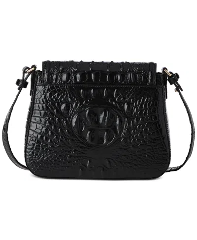 Brahmin Gianna Croc Embossed Leather Crossbody Bag In Black