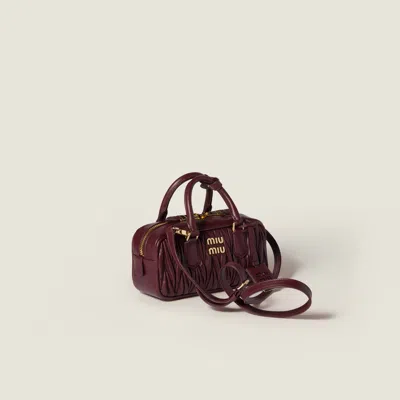 Miu Miu Borsa Arcadie In Quilted Napa. In Burgundy