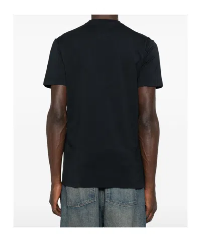 Dsquared2 Printed Black T-shirt With Bold White Details In Black