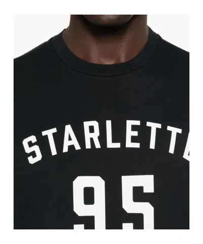 Dsquared2 Printed Black T-shirt With Bold White Details In Black