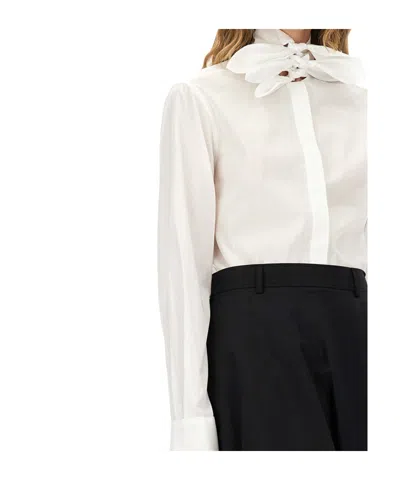 Moschino Cotton Poplin Jacquard Shirt In White