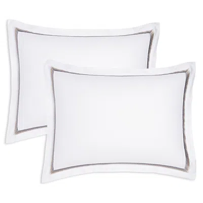 Amalia Home Collection Douro Egyptian Cotton Standard Sham, Set Of 2 In White