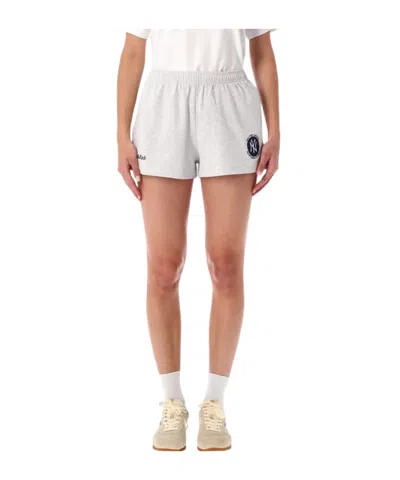 Sporty And Rich Comfortable Shorts With Side Pockets And Slits In Gray