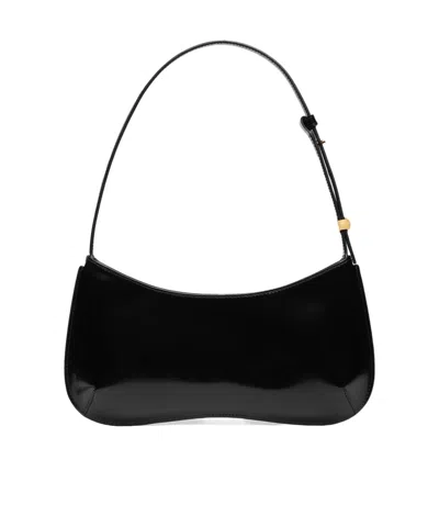Jacquemus Versatile Shoulder Bag Adjustable Strap Smooth Finish In Black