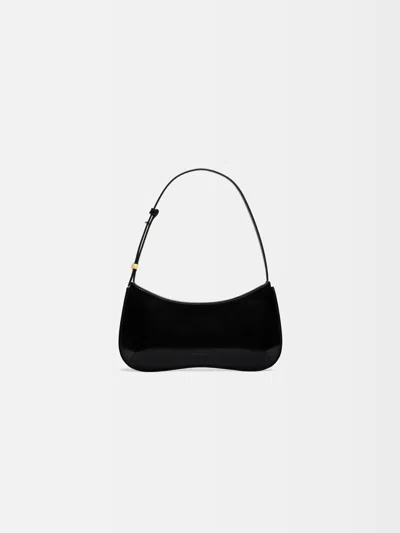 Jacquemus Versatile Shoulder Bag Adjustable Strap Smooth Finish In Black