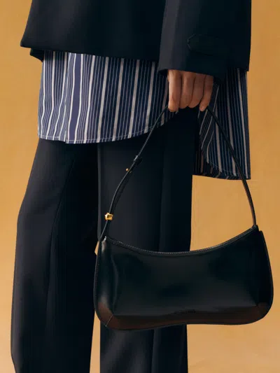 Jacquemus Versatile Shoulder Bag Adjustable Strap Smooth Finish In Black