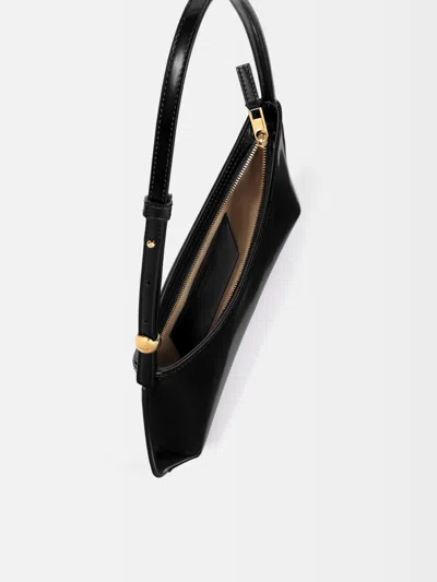 Jacquemus Versatile Shoulder Bag Adjustable Strap Smooth Finish In Black