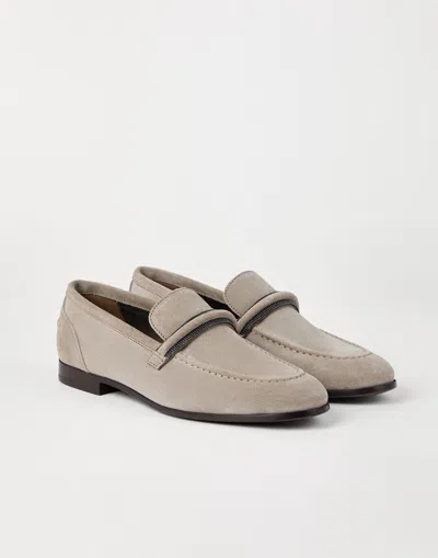 Brunello Cucinelli Round Toe Loafers In Neutral