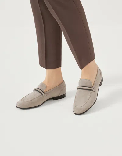 Brunello Cucinelli Round Toe Loafers In Neutral