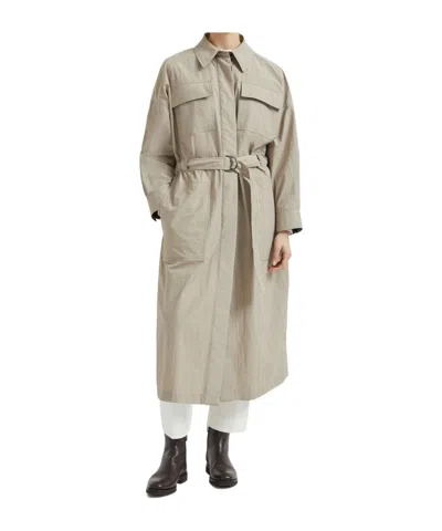 Brunello Cucinelli Nylon Trench In Gray