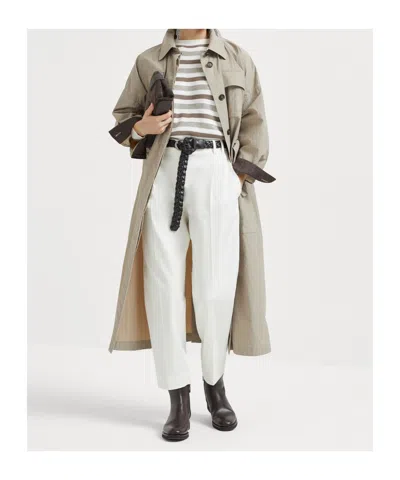 Brunello Cucinelli Nylon Trench In Gray