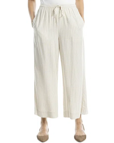 Max Studio Linen-blend Drawstring Crop Pant In White