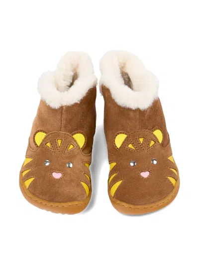 Camper Tiger-face Fur-lined Boots In Multi