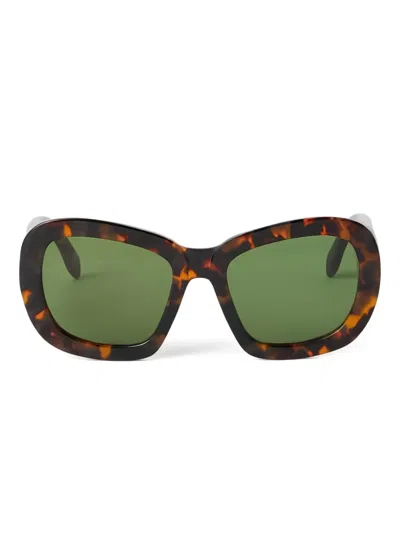 Palm Angels Eyewear Moon Round Sunglasses In Brown