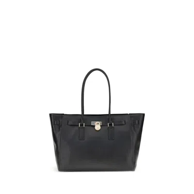 Michael Kors Hamilton Moderne Large Leather Tote Bag In Black