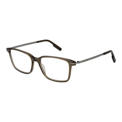 Ermenegildo Zegna Beige Men Optical Frames In Black