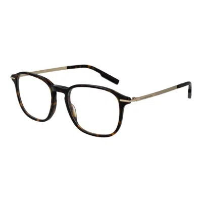 Ermenegildo Zegna Brown Men Optical Frames In Black