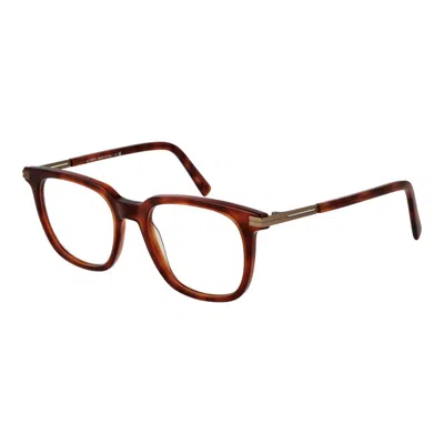 Ermenegildo Zegna Brown Unisex Optical Frames In Brown