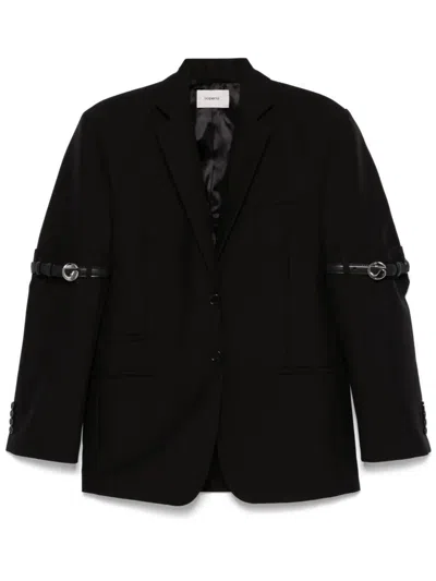 Coperni Belted Blazer Buckle Detail In Black