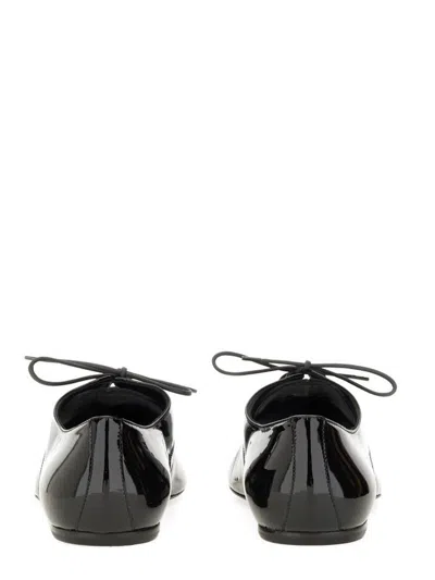 Dries Van Noten Lace-up Patent Leather Pointed Toe Shoes In Black