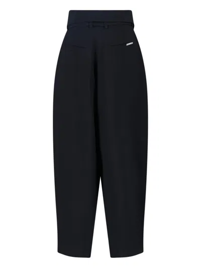 Attico Wrap-effect Belted Trousers In Black