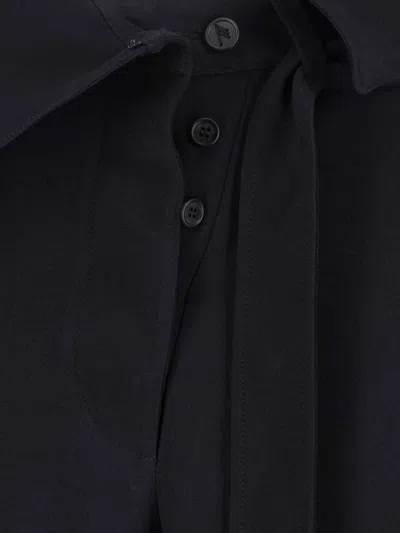 Attico Wrap-effect Belted Trousers In Black