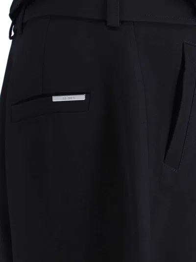 Attico Wrap-effect Belted Trousers In Black