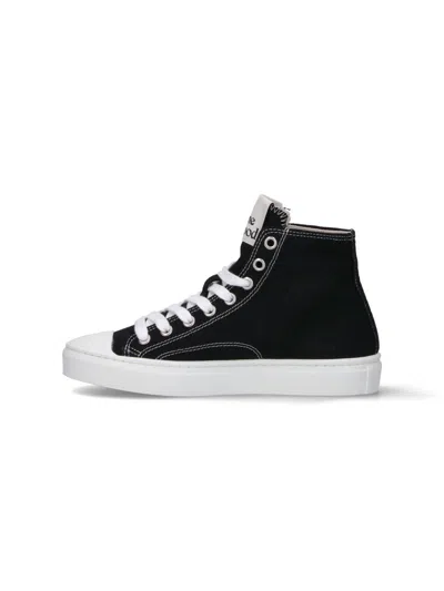 Vivienne Westwood High-top Sneakers With Graphic Emblem And Textured Sole In White