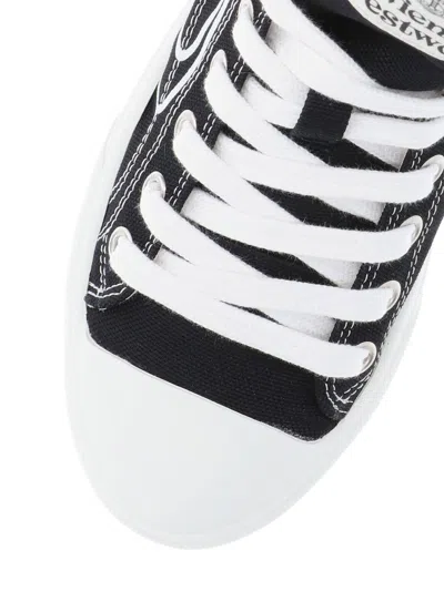 Vivienne Westwood High-top Sneakers With Graphic Emblem And Textured Sole In White