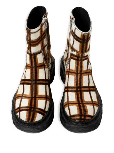 Camperlab Vamonos Checked Zip Boots In Multi