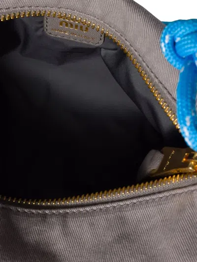 Miu Miu Gabardine Rope-handle Mini Bag In Gray