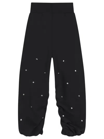 Msgm Crystal-embellished Joggers In Black