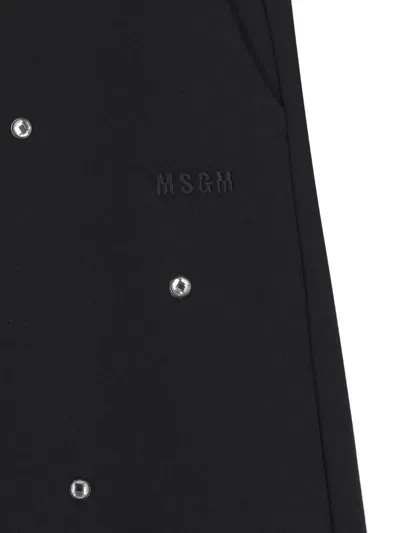 Msgm Crystal-embellished Joggers In Black