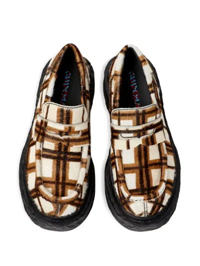 Camperlab Vamonos Checked-pattern Loafers In White