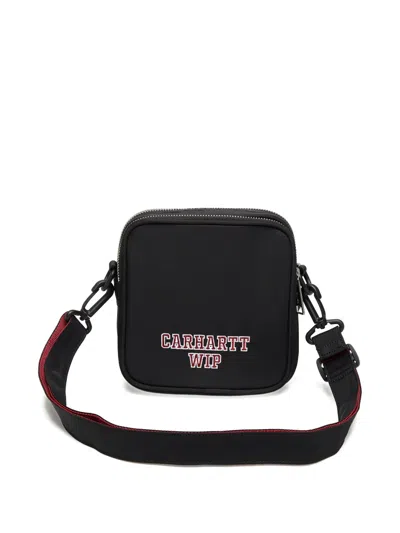 Carhartt Essentials Shoulder Bag Polyester Logo Strap In Black