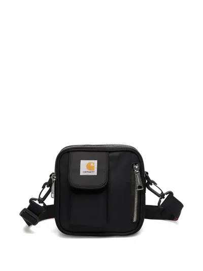 Carhartt Essentials Shoulder Bag Polyester Logo Strap In Black