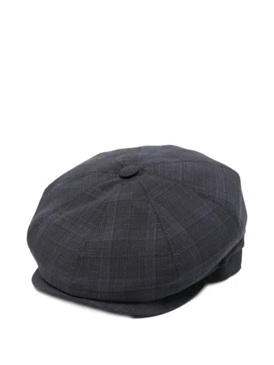 Borsalino Wool Cap With Flat Crown And Short Brim In Gray