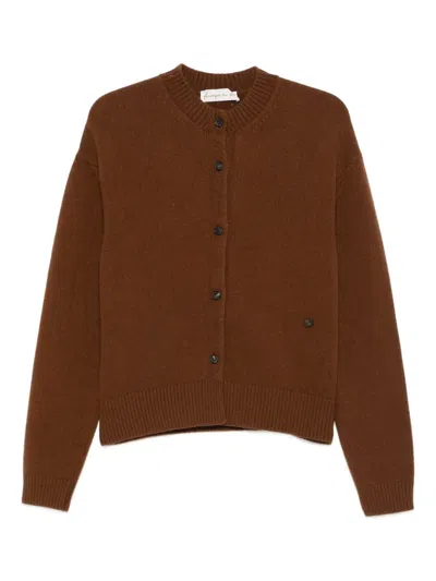 Phisique Du Role Button-front Wool Cardigan In Brown