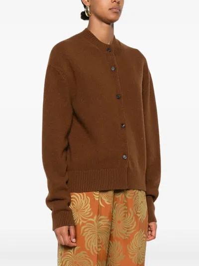 Phisique Du Role Button-front Wool Cardigan In Brown